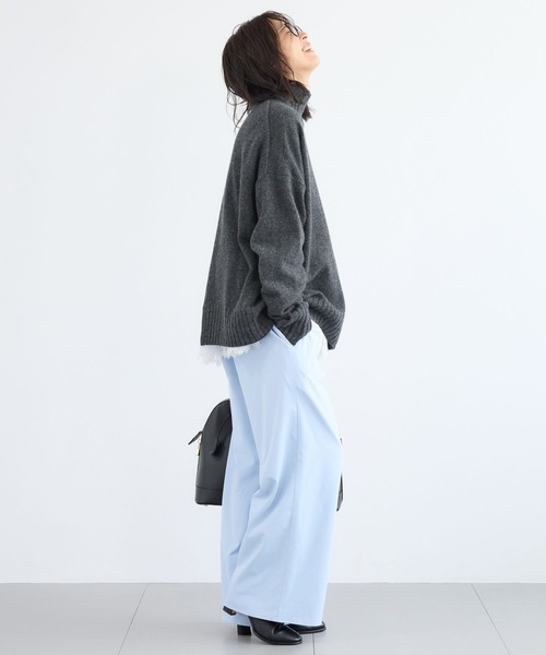 BARNYARDSTORM(バンヤードストーム)の「BARNYARDSTORM / ウォームツイルストレッチワイドパンツ / ハンドウォッシャブル【吸湿発熱】(その他パンツ・レディース・オフホワイト/ブラック/サックスブルー・M/S)」の10枚目の写真