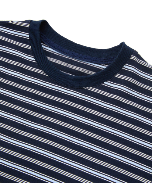 DNSR(ディーエヌエスアール)の「ストライプクロップハーフスリーブブルー(Tシャツ/カットソー・メンズ・その他・X-LARGE/MEDIUM/LARGE)」の3枚目の写真