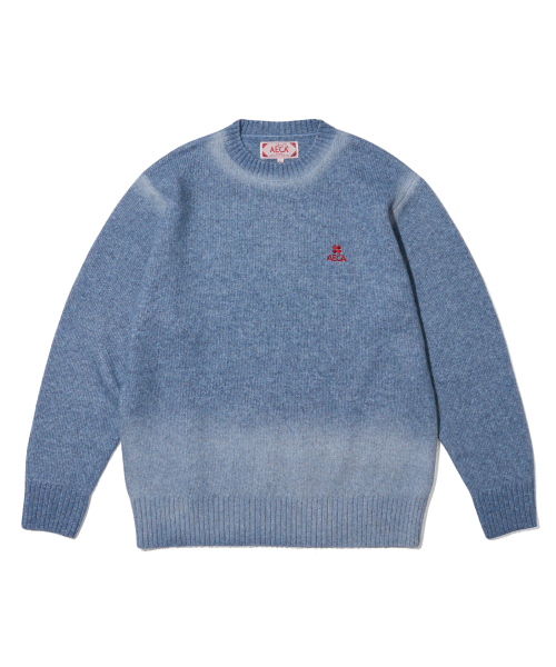GRADATION SPRAY WASHED KNIT-NAVY