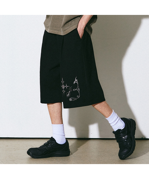 GAKKAI UNIONS(ガッカイユニオンズ)の「ホルス刺繍バミューダパンツブラック(その他パンツ・レディース・その他・SMALL/MEDIUM/LARGE/X-LARGE)」の1枚目の写真