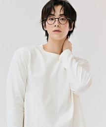 男性変形組織Tシャツ-アイボリー