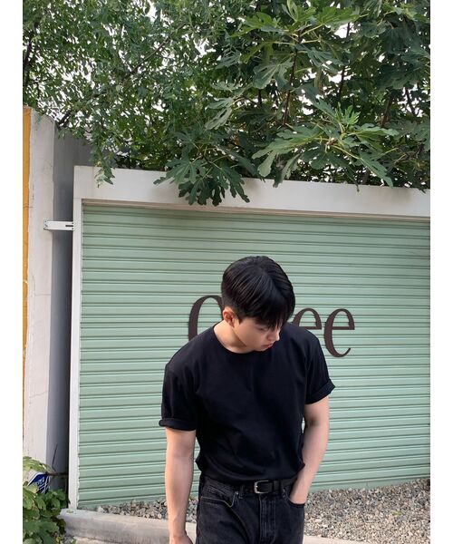 MUSINSA STANDARD（ムシンサスタンダード）の「フォンテリラックスフィットクルーネックTシャツ[ブラック]（Tシャツ/カットソー・メンズ・その他・X-LARGE/XX-LARGE/XXX-LARGE/SMALL/MEDIUM/LARGE）」の9枚目の写真