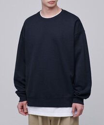 フラットテリーオーバーサイズスウェットシャツ[ネイビー]