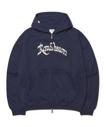 R.V CHAIN STITCHED HOODED ZIP-UP - DARK NAVY