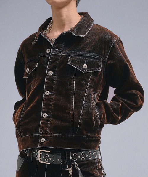 【garo】 ANDERHUNK オーバーダイフロッキーデニムジャケット ANDER HUNK（アンダーハンク）の「Overdyed Flocky Denim Jacket