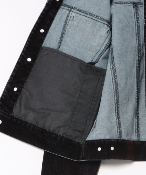 ANDER HUNK（アンダーハンク）の「Overdyed Flocky Denim Jacket / オーバーダイフロッキーデニムジャケット（デニムジャケット・メンズ・ダークインディゴブルー/ブラック系・LARGE/MEDIUM/SMALL）」の18枚目の写真