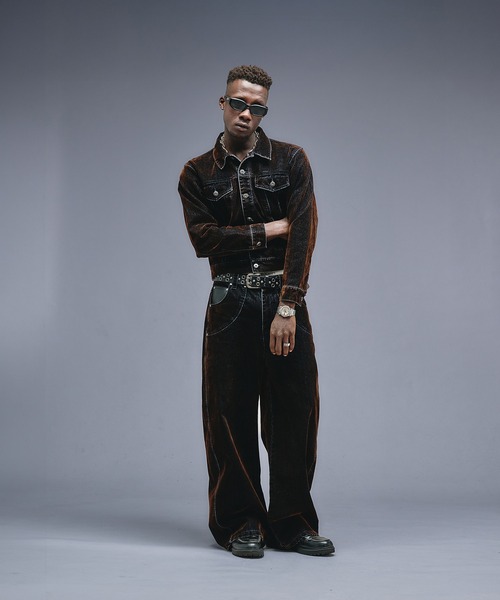 ANDER HUNK（アンダーハンク）の「Overdyed Flocky Denim Jacket / オーバーダイフロッキーデニムジャケット（デニムジャケット・メンズ・ダークインディゴブルー/ブラック系・LARGE/MEDIUM/SMALL）」の7枚目の写真