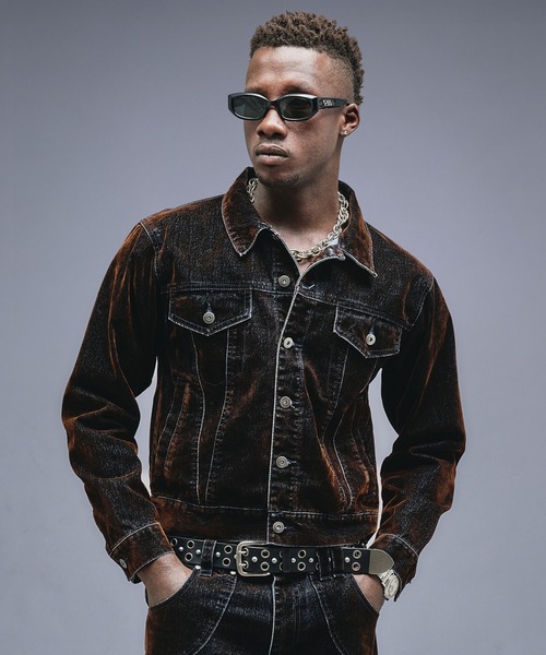 Overdyed Flocky Denim Jacket / オーバーダイフロッキーデニム