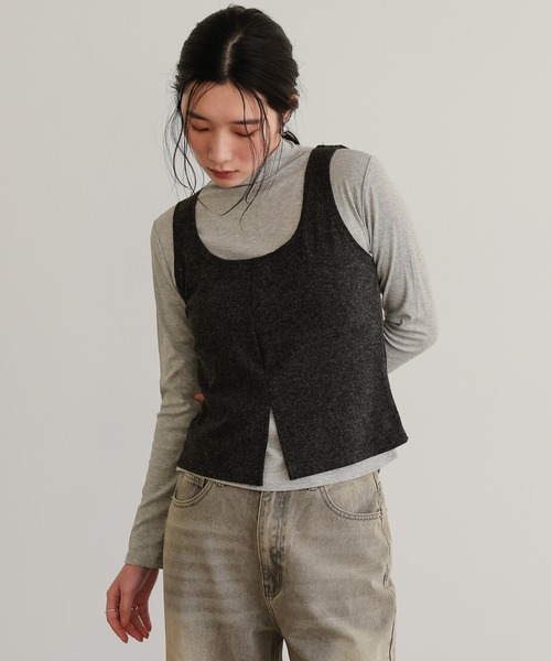 attiree（アティレー）の「【SET ITEM】タンクトップ　長袖カットソーセット（Tシャツ/カットソー・レディース・イエロー×グリーン/ブラック/ホワイト/グレー・MEDIUM）」の3枚目の写真