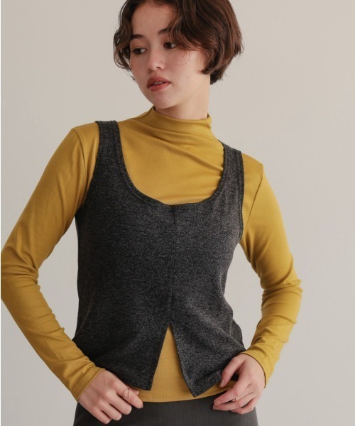 attiree（アティレー）の「【SET ITEM】タンクトップ　長袖カットソーセット（Tシャツ/カットソー・レディース・イエロー×グリーン/ブラック/ホワイト/グレー・MEDIUM）」の4枚目の写真