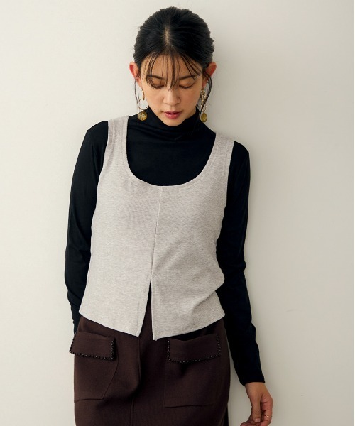 attiree（アティレー）の「【SET ITEM】タンクトップ　長袖カットソーセット（Tシャツ/カットソー・レディース・イエロー×グリーン/ブラック/ホワイト/グレー・MEDIUM）」の6枚目の写真