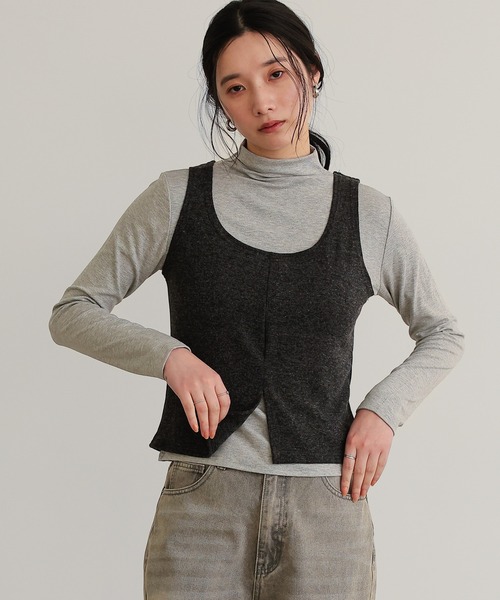 attiree（アティレー）の「【SET ITEM】タンクトップ　長袖カットソーセット（Tシャツ/カットソー・レディース・イエロー×グリーン/ブラック/ホワイト/グレー・MEDIUM）」の18枚目の写真