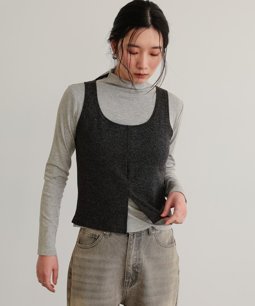 attiree（アティレー）の「【SET ITEM】タンクトップ　長袖カットソーセット（Tシャツ/カットソー・レディース・イエロー×グリーン/ブラック/ホワイト/グレー・MEDIUM）」の5枚目の写真