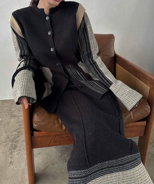 WILLFULLY(ウィルフリー)の「pencil weave placement jacquard knit SK(スカート・レディース・その他/ブラック・FREE)」の9枚目の写真