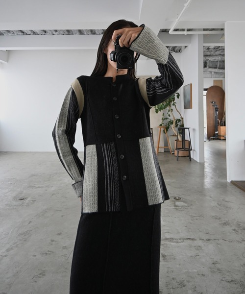 WILLFULLY(ウィルフリー)の「pencil weave placement jacquard knit SK(スカート・レディース・その他/ブラック・FREE)」の16枚目の写真