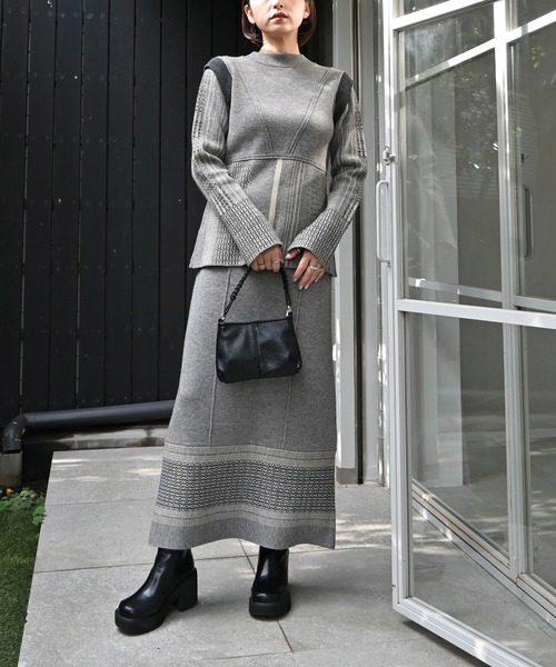 WILLFULLY(ウィルフリー)の「pencil weave placement jacquard knit SK(スカート・レディース・その他/ブラック・FREE)」の20枚目の写真