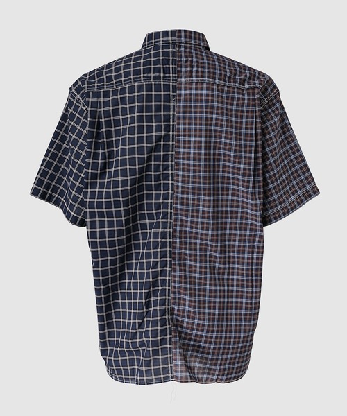 COMME des GARCONS HOMME(コム デ ギャルソン・オム)の「COTTON CHECK MIX HALF SLEEVE SHIRT(シャツ/ブラウス・メンズ・ネイビー系・XS/S/M/L)」の2枚目の写真