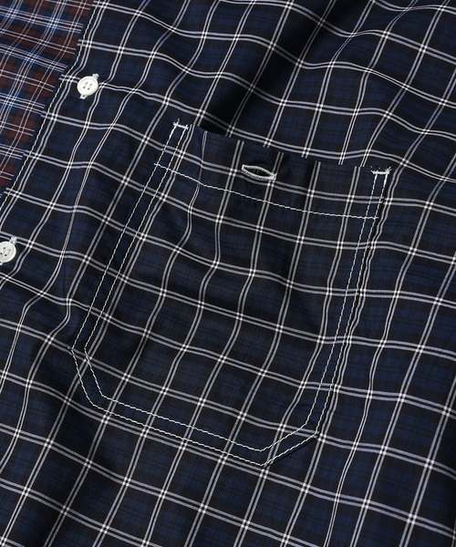 COMME des GARCONS HOMME(コム デ ギャルソン・オム)の「COTTON CHECK MIX HALF SLEEVE SHIRT(シャツ/ブラウス・メンズ・ネイビー系・XS/S/M/L)」の3枚目の写真