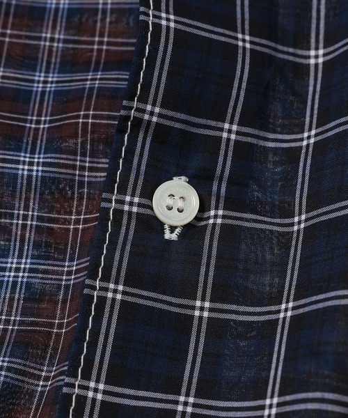 COMME des GARCONS HOMME(コム デ ギャルソン・オム)の「COTTON CHECK MIX HALF SLEEVE SHIRT(シャツ/ブラウス・メンズ・ネイビー系・XS/S/M/L)」の4枚目の写真