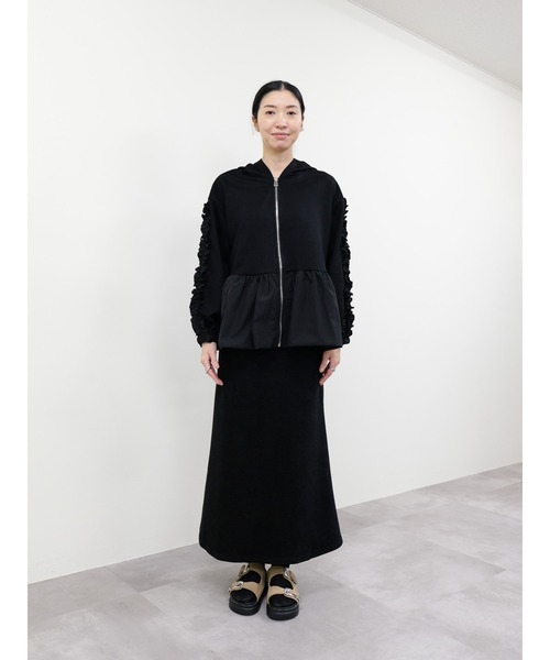 DOLLUPOOPS(ドールアップウップス)の「フリルコンビジップパーカー(パーカー・レディース・ライトグレー/ブラック・FREE)」の13枚目の写真