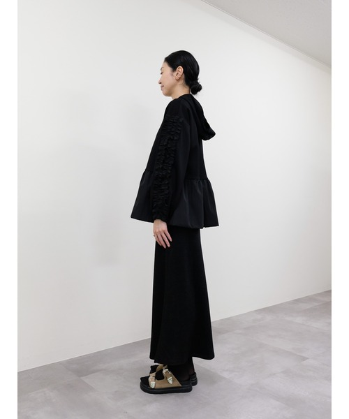 DOLLUPOOPS(ドールアップウップス)の「フリルコンビジップパーカー(パーカー・レディース・ライトグレー/ブラック・FREE)」の14枚目の写真