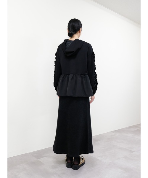 DOLLUPOOPS(ドールアップウップス)の「フリルコンビジップパーカー(パーカー・レディース・ライトグレー/ブラック・FREE)」の15枚目の写真