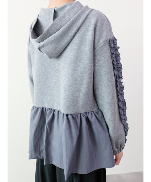 DOLLUPOOPS(ドールアップウップス)の「フリルコンビジップパーカー(パーカー・レディース・ライトグレー/ブラック・FREE)」の19枚目の写真