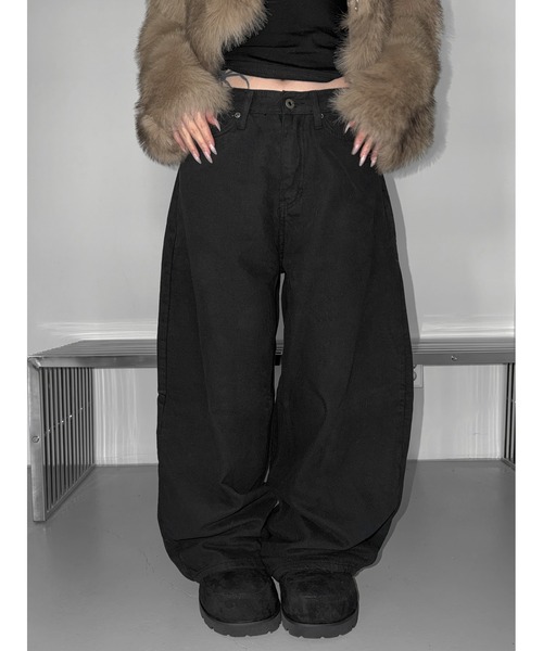 THEAIRTOWN(ジエアタウン)の「fancy cross strap cotton pt(その他パンツ・レディース・ブラック・LARGE/MEDIUM/SMALL)」の3枚目の写真