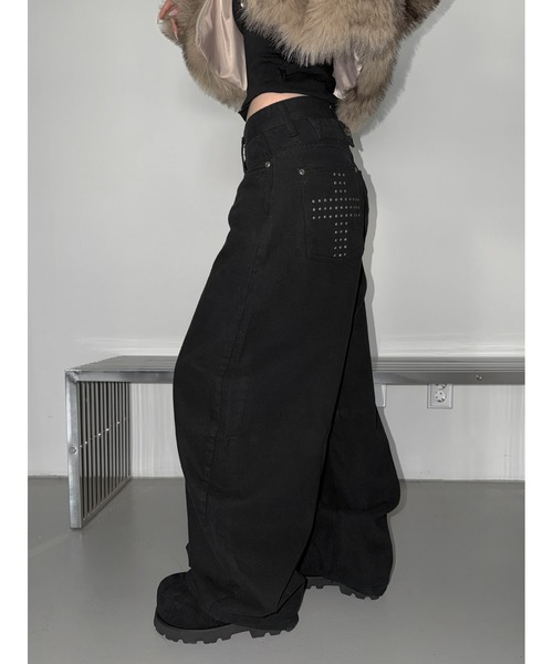THEAIRTOWN(ジエアタウン)の「fancy cross strap cotton pt(その他パンツ・レディース・ブラック・LARGE/MEDIUM/SMALL)」の2枚目の写真