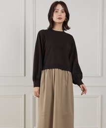 LE SOUK（ルスーク）の「異素材コンビネーションワンピース（ワンピース）」