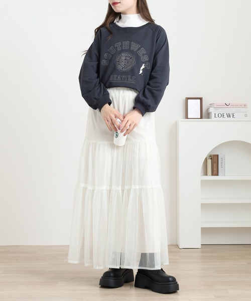 Quelle Chance(ケルシャンス)の「プリント+刺繍 長袖プルオーバー(Tシャツ/カットソー・レディース・杢グレー/チャコールグレー/グリーン/マスタード・M/L)」の21枚目の写真
