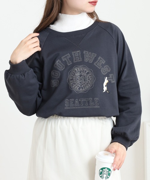 Quelle Chance(ケルシャンス)の「プリント+刺繍 長袖プルオーバー(Tシャツ/カットソー・レディース・杢グレー/チャコールグレー/グリーン/マスタード・M/L)」の20枚目の写真