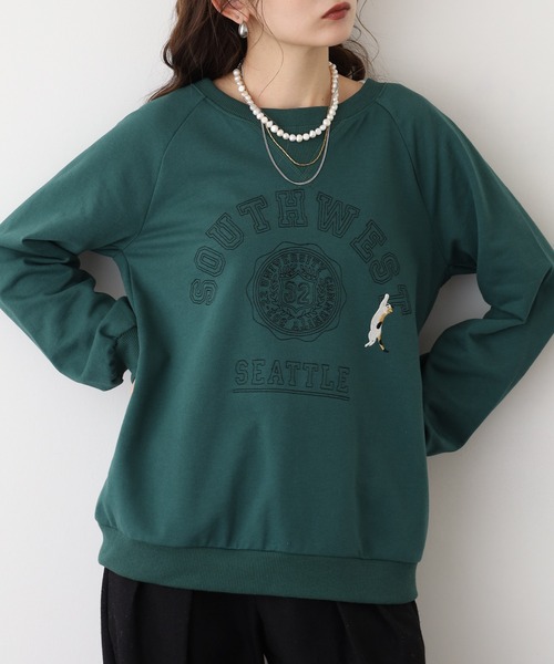 Quelle Chance(ケルシャンス)の「プリント+刺繍 長袖プルオーバー(Tシャツ/カットソー・レディース・杢グレー/チャコールグレー/グリーン/マスタード・M/L)」の22枚目の写真