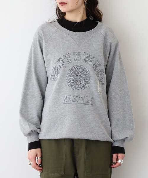 Quelle Chance(ケルシャンス)の「プリント+刺繍 長袖プルオーバー(Tシャツ/カットソー・レディース・杢グレー/チャコールグレー/グリーン/マスタード・M/L)」の9枚目の写真