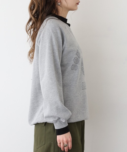 Quelle Chance(ケルシャンス)の「プリント+刺繍 長袖プルオーバー(Tシャツ/カットソー・レディース・杢グレー/チャコールグレー/グリーン/マスタード・M/L)」の10枚目の写真