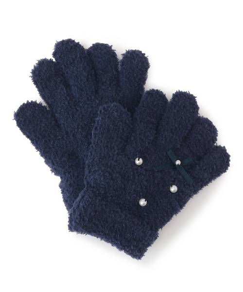 petit main（プティマイン）の「パールリボン手袋（手袋・キッズ・ネイビー/アイボリー/ライトピンク・S/M）」の4枚目の写真