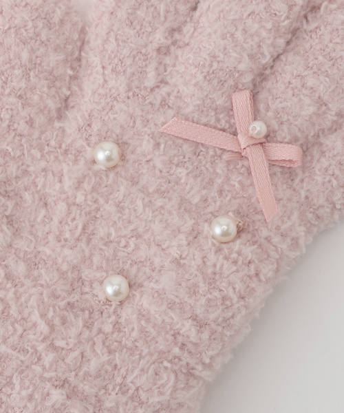 petit main（プティマイン）の「パールリボン手袋（手袋・キッズ・ネイビー/アイボリー/ライトピンク・S/M）」の5枚目の写真