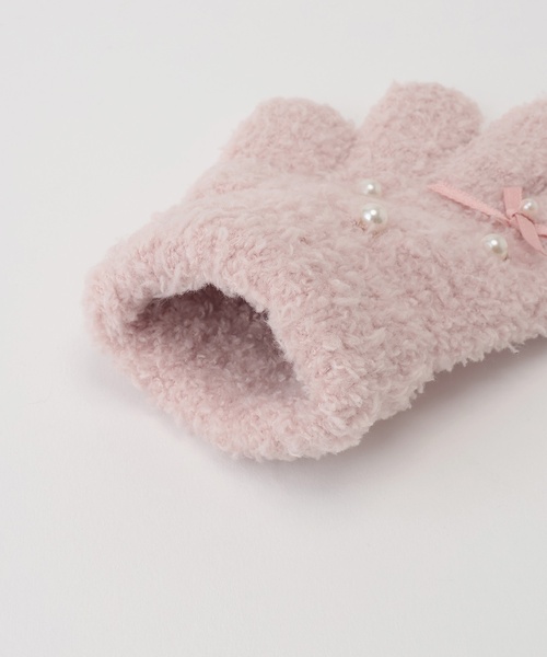 petit main（プティマイン）の「パールリボン手袋（手袋・キッズ・ネイビー/アイボリー/ライトピンク・S/M）」の6枚目の写真