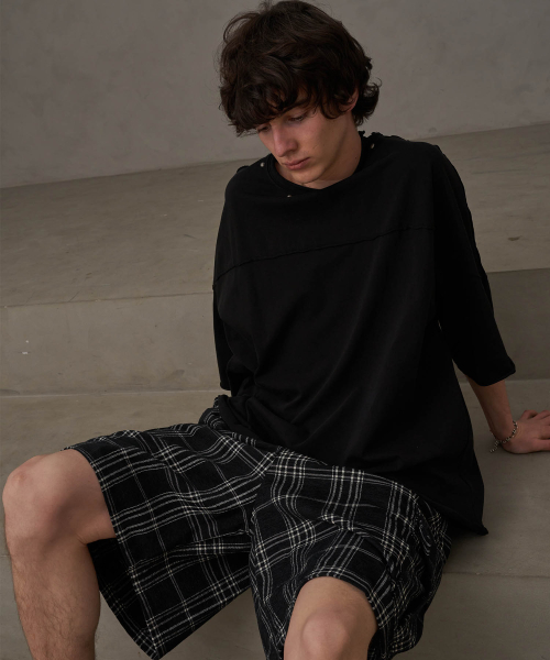 TENER(テネル)の「ネックデッキハッピースT(ブラック)(Tシャツ/カットソー・メンズ・その他・FREE)」の3枚目の写真