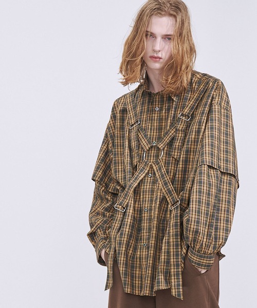 SeeSew(シーソー)の「【UNISEX】PARASHUTE 2WAY CHECK SHIRTS/パラシュート2WAYチェックシャツ(シャツ/ブラウス・メンズ・イエロー/ブルー・M/L)」の18枚目の写真