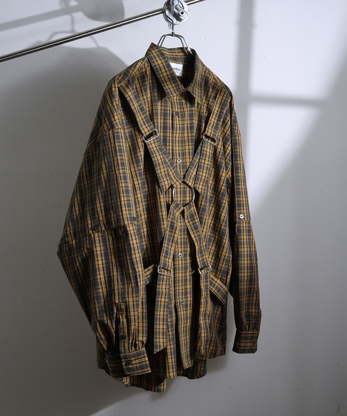 SeeSew(シーソー)の「【UNISEX】PARASHUTE 2WAY CHECK SHIRTS/パラシュート2WAYチェックシャツ(シャツ/ブラウス・メンズ・イエロー/ブルー・M/L)」の9枚目の写真