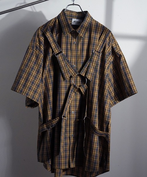 SeeSew(シーソー)の「【UNISEX】PARASHUTE 2WAY CHECK SHIRTS/パラシュート2WAYチェックシャツ(シャツ/ブラウス・メンズ・イエロー/ブルー・M/L)」の8枚目の写真