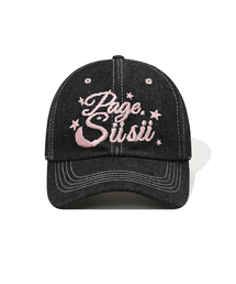 PAGESIISII（ページシシ）の「シシピクセルスターロゴデニムボールキャップブラック（キャップ）」