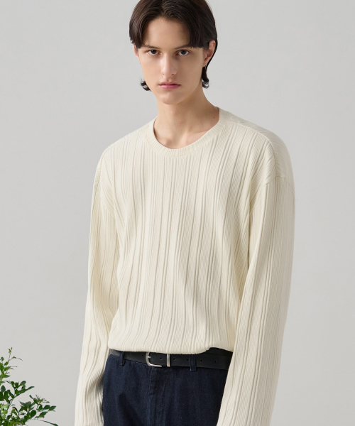 DRAW FIT（ドローフィット）の「リブドラウンドネックTシャツ[ブラック]（Tシャツ/カットソー・メンズ・その他・X-LARGE/MEDIUM/LARGE）」の2枚目の写真