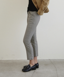 HANE（ハネ）の「[8部丈] クラシックカプリパンツ_ギンガムブラウン（スラックス）」