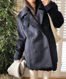 蜉*蝣様 BURBERRY ネイビー ダブルブレスト ピーコート BURBERRY - 極美品 バーバリー BURBERRY コート Pコート ダブル