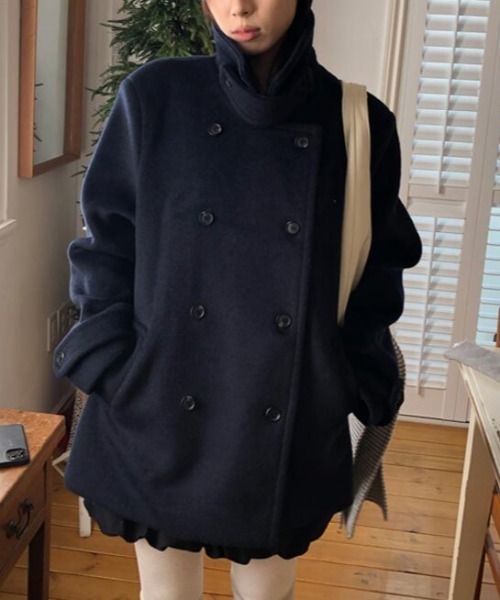 DIESEL ネイビー ダブルブレストピーコート PRADA(プラダ) / 21AW/オーバーサイズダブルブレスト/ピーコートS