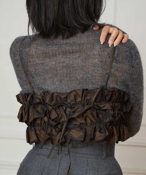 IENA LA BOUCLE（イエナラブークル）の「IENA LA BOUCLE タフタフリルビスチェ（その他トップス・レディース・ブラウン・FREE）」の6枚目の写真