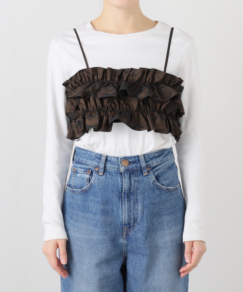 IENA LA BOUCLE（イエナラブークル）の「IENA LA BOUCLE タフタフリルビスチェ（その他トップス・レディース・ブラウン・FREE）」の12枚目の写真