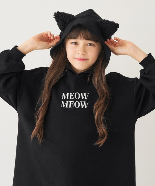 キッズ 裏起毛ネコ耳ワンピース（ワンピース）｜coca（coca）（コカ